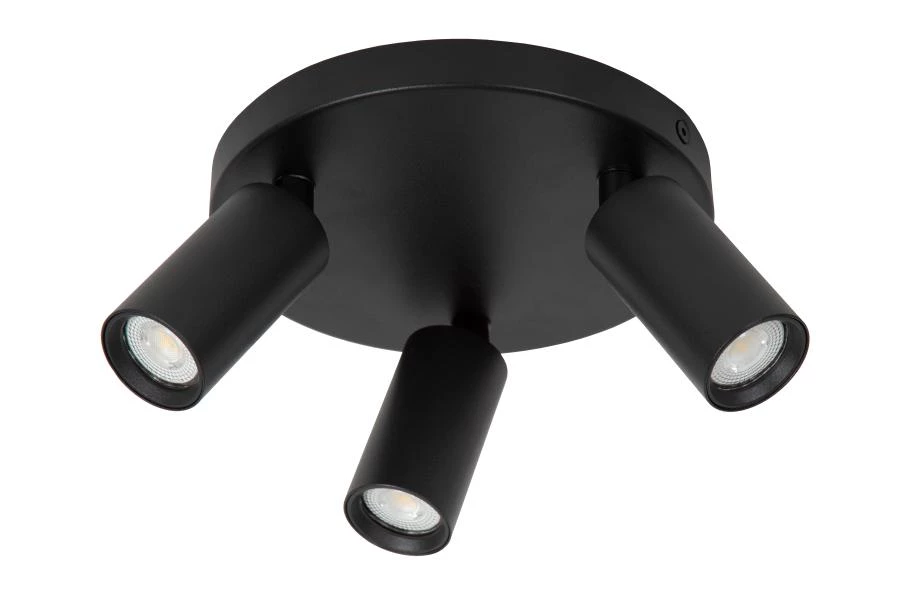 Lucide RITMO - Deckenstrahler - Ø 18 cm - 3xGU10 (MR11) - Schwarz - ausgeschaltet